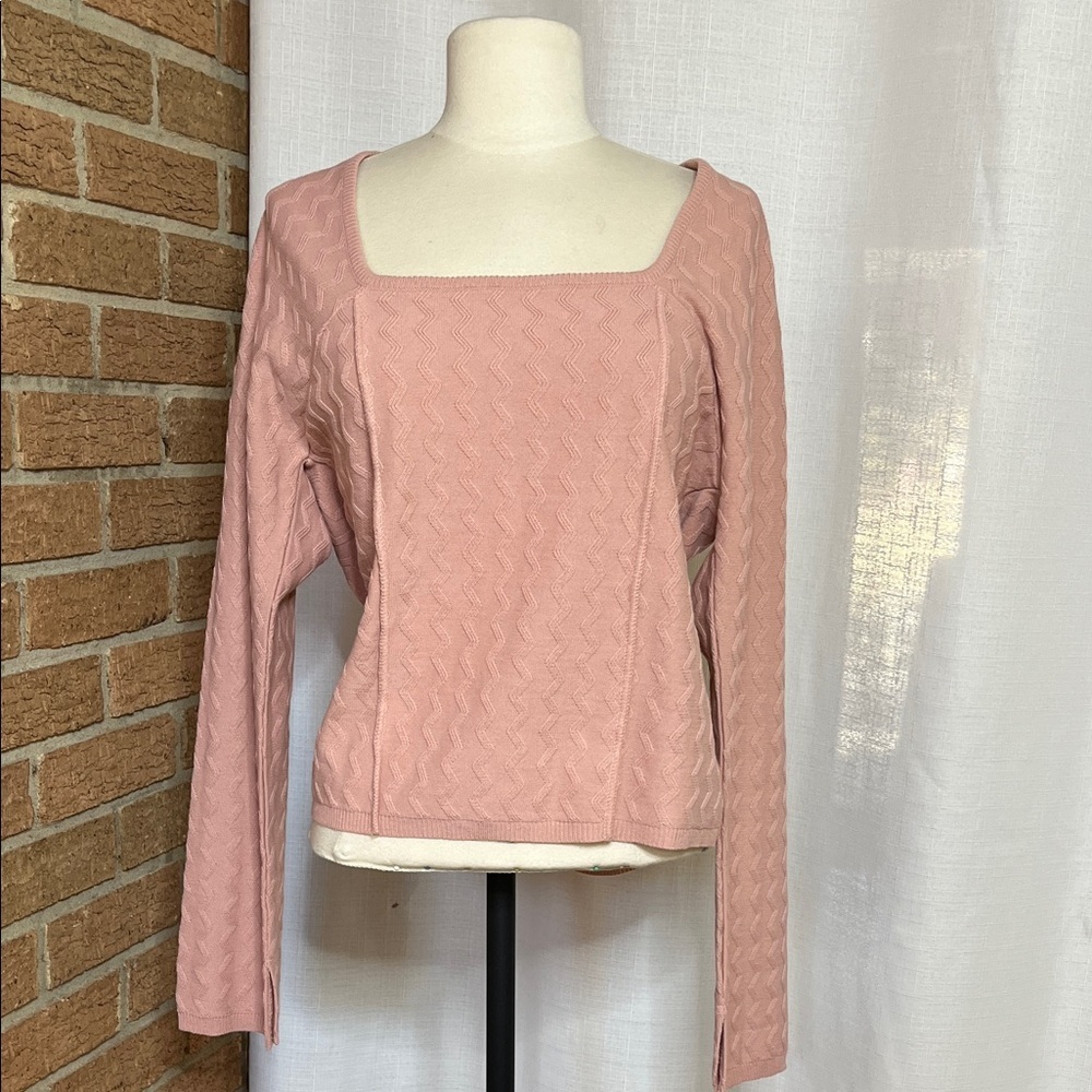ASOS Pink Textured Sweater Sz 12 L